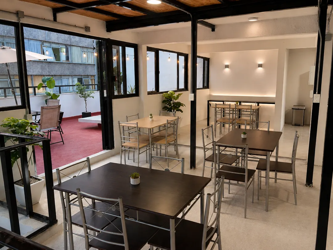Vibe Living dining room opening to the terrace